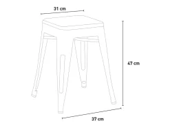 taburete industrial metal bar cocina madera steel rocket wood - Blanco