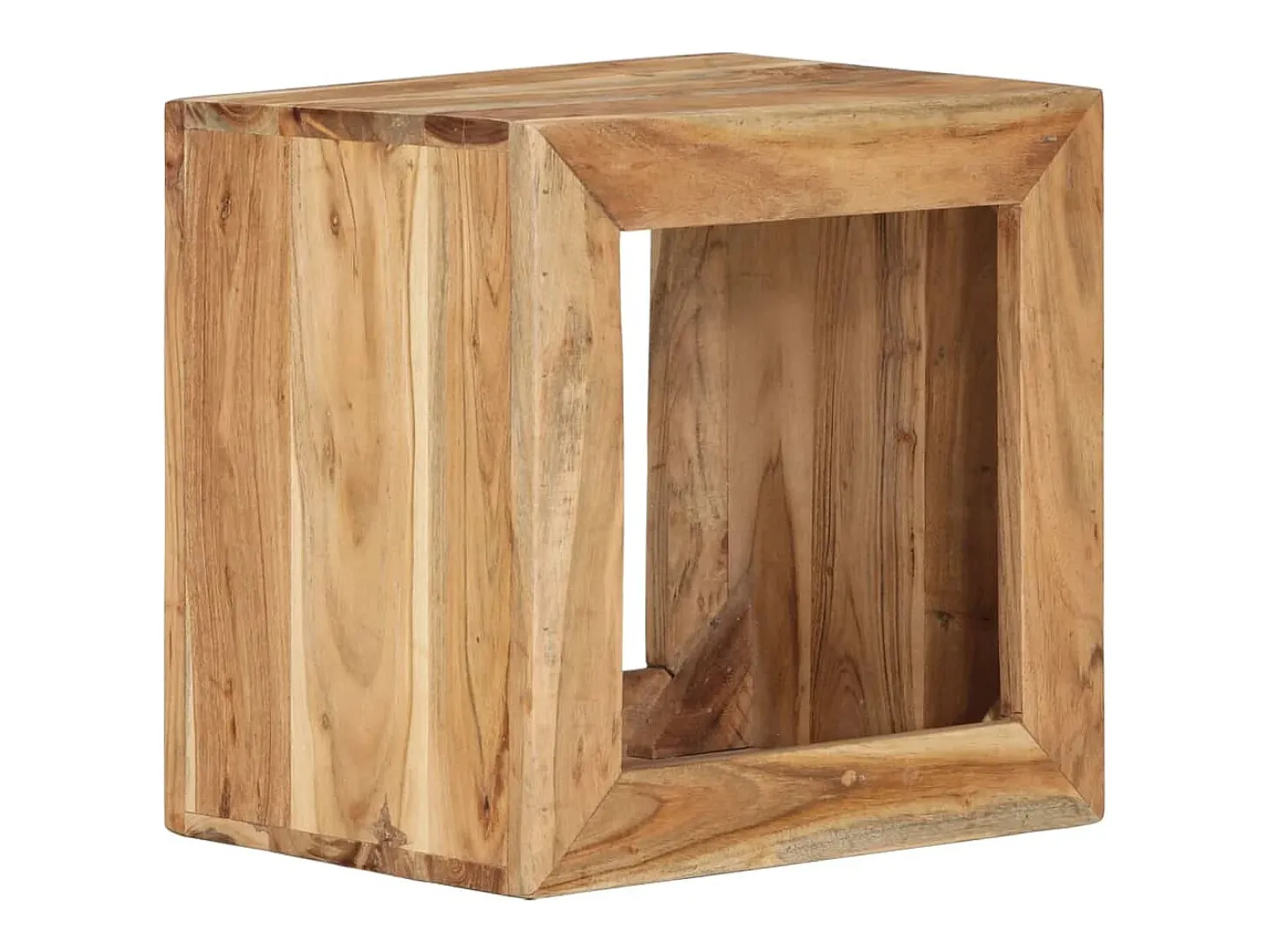 Taburete madera maciza de acacia 40x30x40 cm