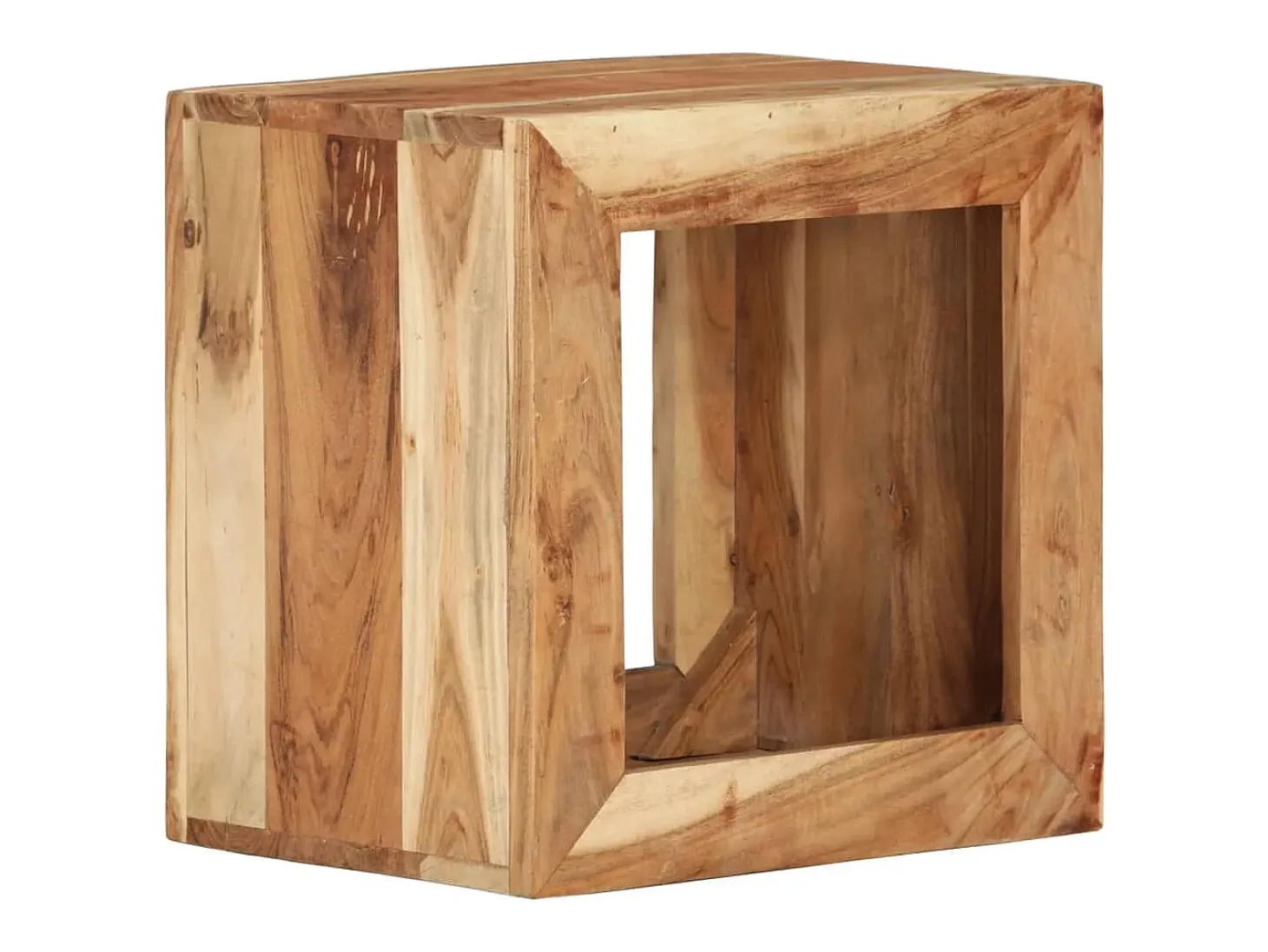 Taburete madera maciza de acacia 40x30x40 cm