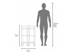 Taburete Riga en melamina con 3 estantes , blanco , 80.6 cm X 38.8 cm X 38.8 cm