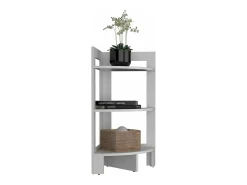 Taburete Riga en melamina con 3 estantes , blanco , 80.6 cm X 38.8 cm X 38.8 cm