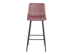 Taburete Valora POZZA de terciopelo rosa oscuro con patas negras para cocina (x4)