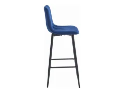 Taburete Valora POZZA, terciopelo azul marino, patas negras (x4)