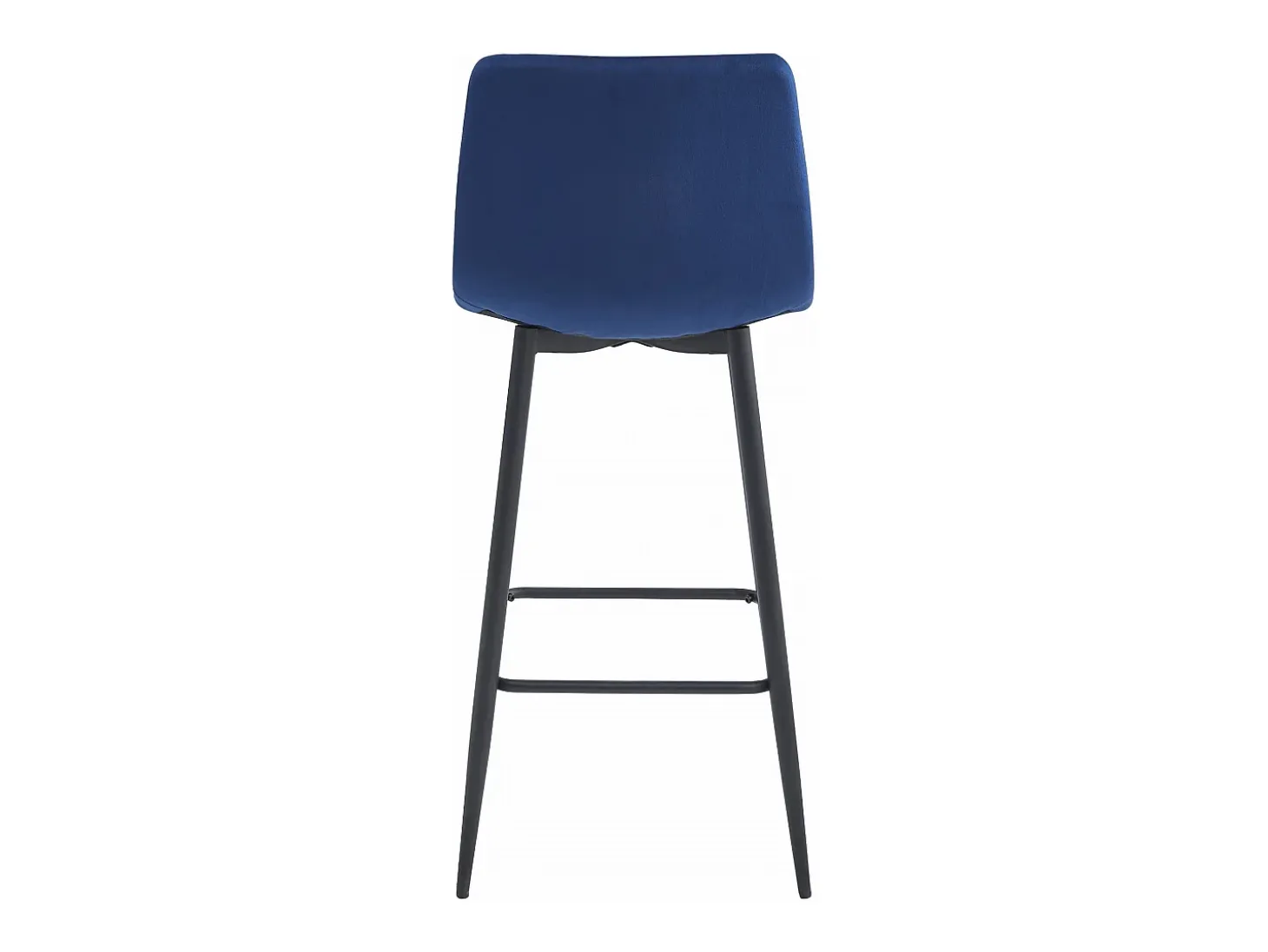 Taburete Valora TEOTO de terciopelo azul marino con patas negras para cocina (x2)