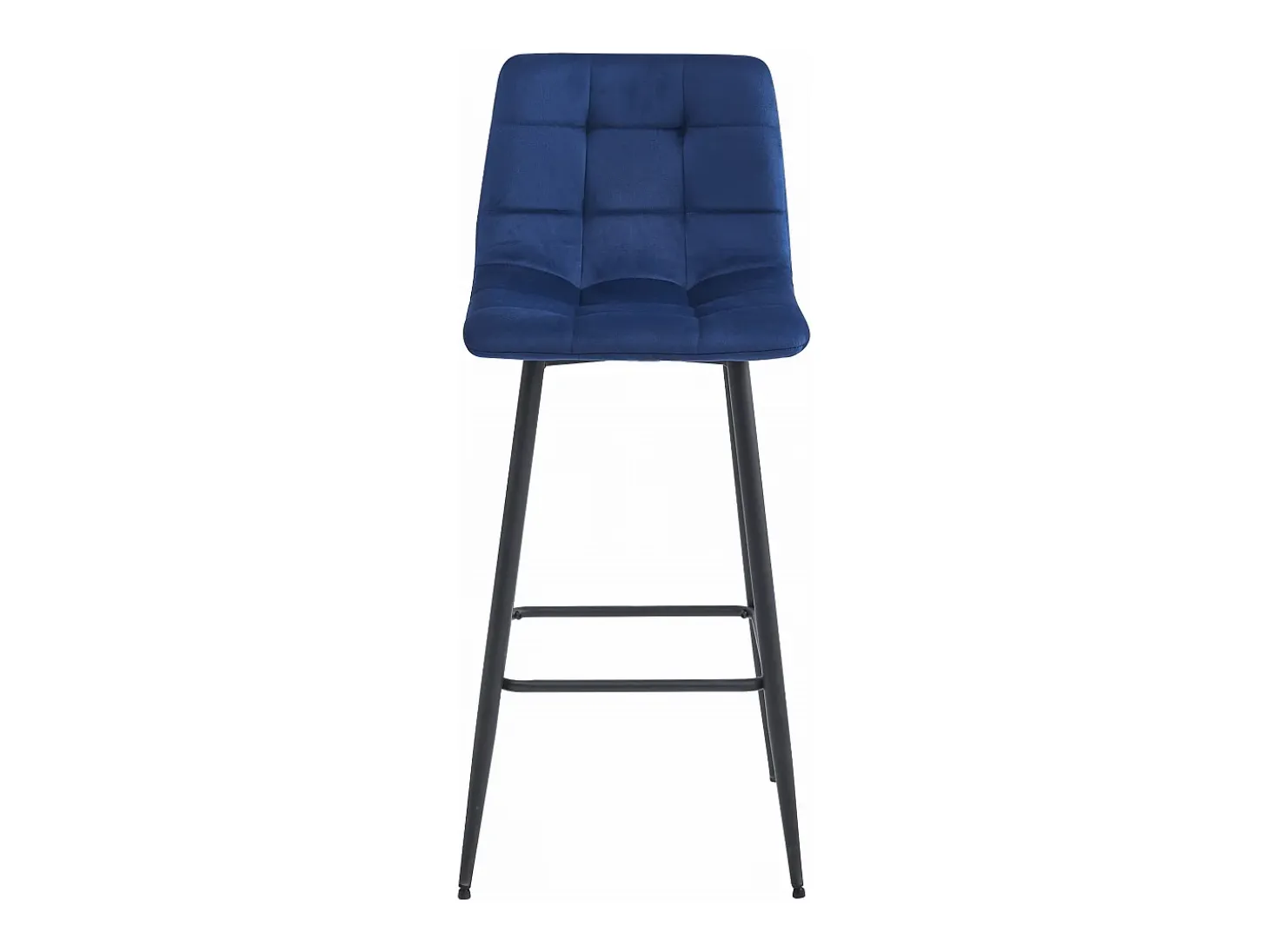 Taburete Valora TEOTO de terciopelo azul marino con patas negras para cocina (x2)