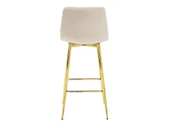 Taburete Valora TEOTO de terciopelo beige con patas doradas para cocina (x3)