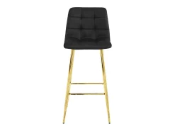 Taburete Valora TEOTO, terciopelo negro, patas doradas (x3)