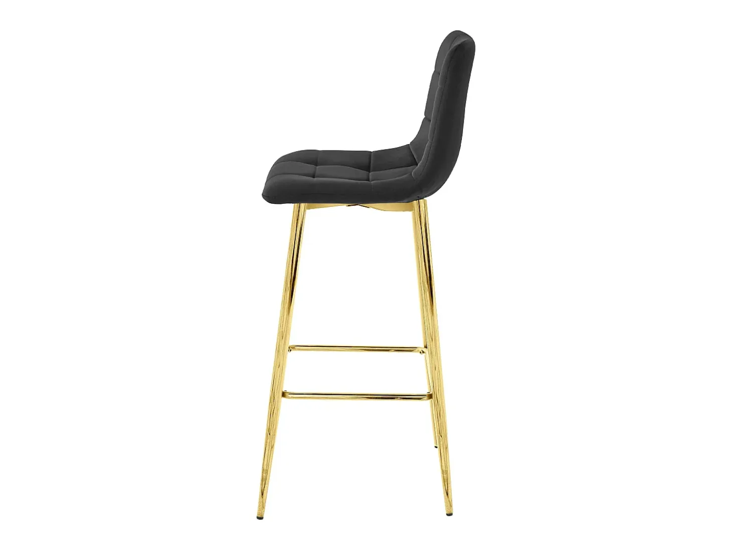 Taburete Valora TEOTO, terciopelo negro, patas doradas (x3)