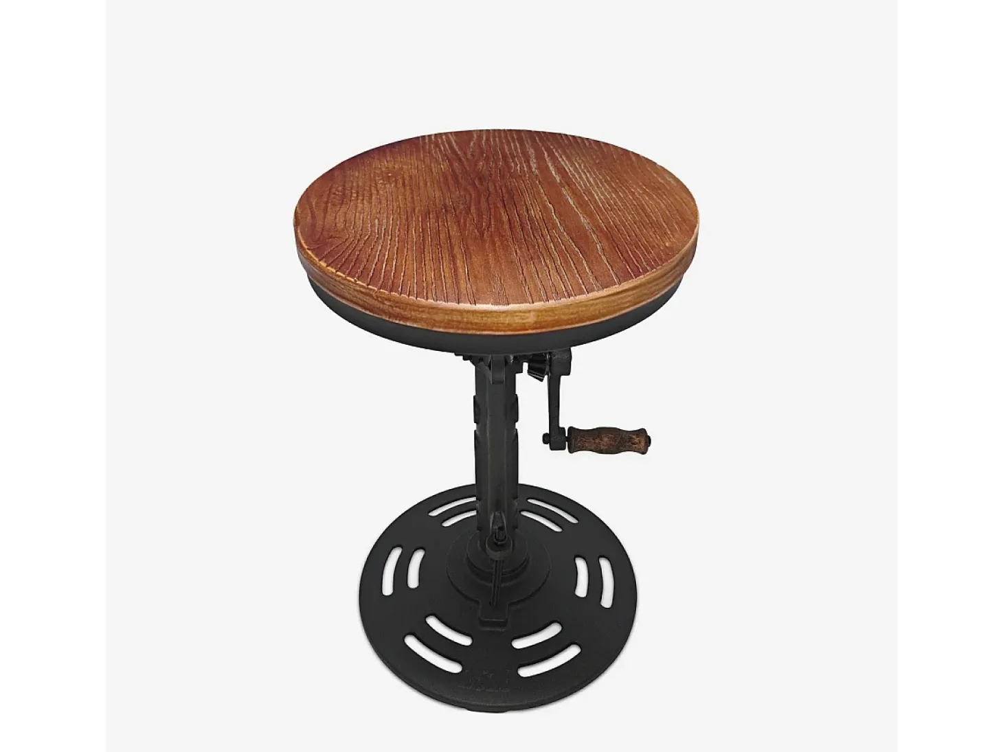 Taburete vintage de bar estilo industrial ajustable con manivela Zunor