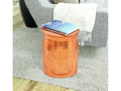 Taburete/mesita de centro de aluminio martillado color cobre