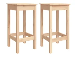 Taburetes altos 2 unidades madera maciza de pino 40x40x78 cm