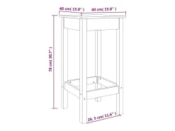 Taburetes altos 2 unidades madera maciza de pino 40x40x78 cm