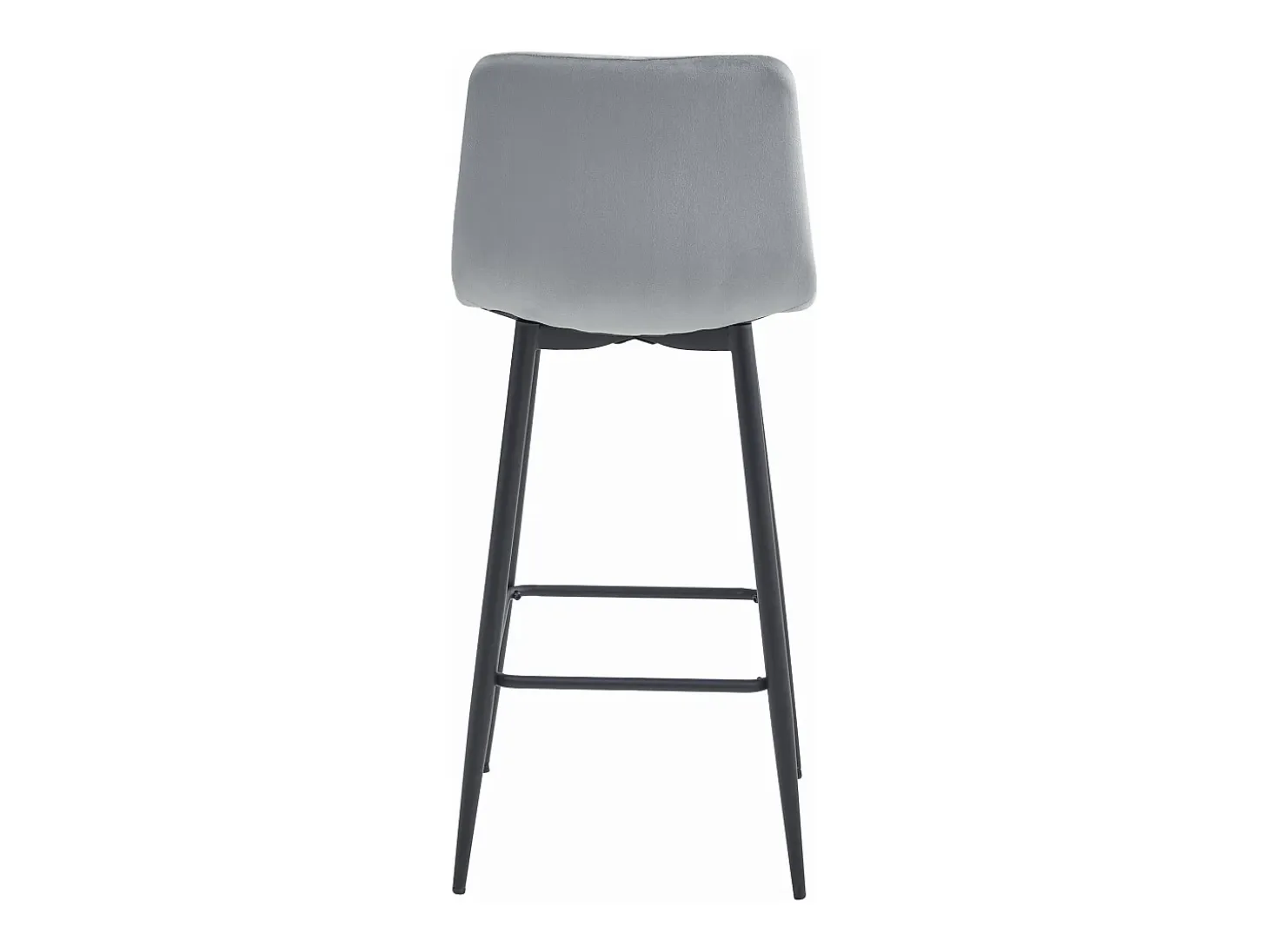 Taburetes bar Valora KODA terciopelo gris plata patas acero x3
