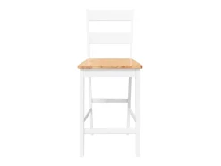 Taburetes de bar 2 uds madera maciza blanca caucho