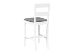 Taburetes de bar con cojines 2 piezas madera maciza de caucho blanco