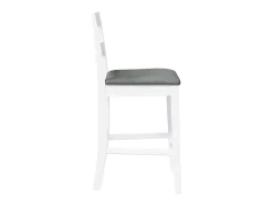 Taburetes de bar con cojines 2 piezas madera maciza de caucho blanco