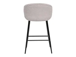 Taburetes de bar de diseño en tela de terciopelo texturizado beige y metal negro (juego de 2) ROSALIE