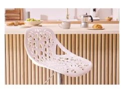 Taburetes de bar diseño barroco blanco - lote de 2 BAROCCA