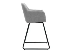 Taburetes de bar en tejido efecto terciopelo gris A65 cm (lote de 2) AMIKA