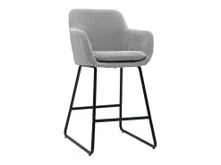 Taburetes de bar en tejido efecto terciopelo gris A65 cm (lote de 2) AMIKA