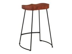 Taburetes de bar Gavin 2 uds madera mango maciza 45x40x63 cm