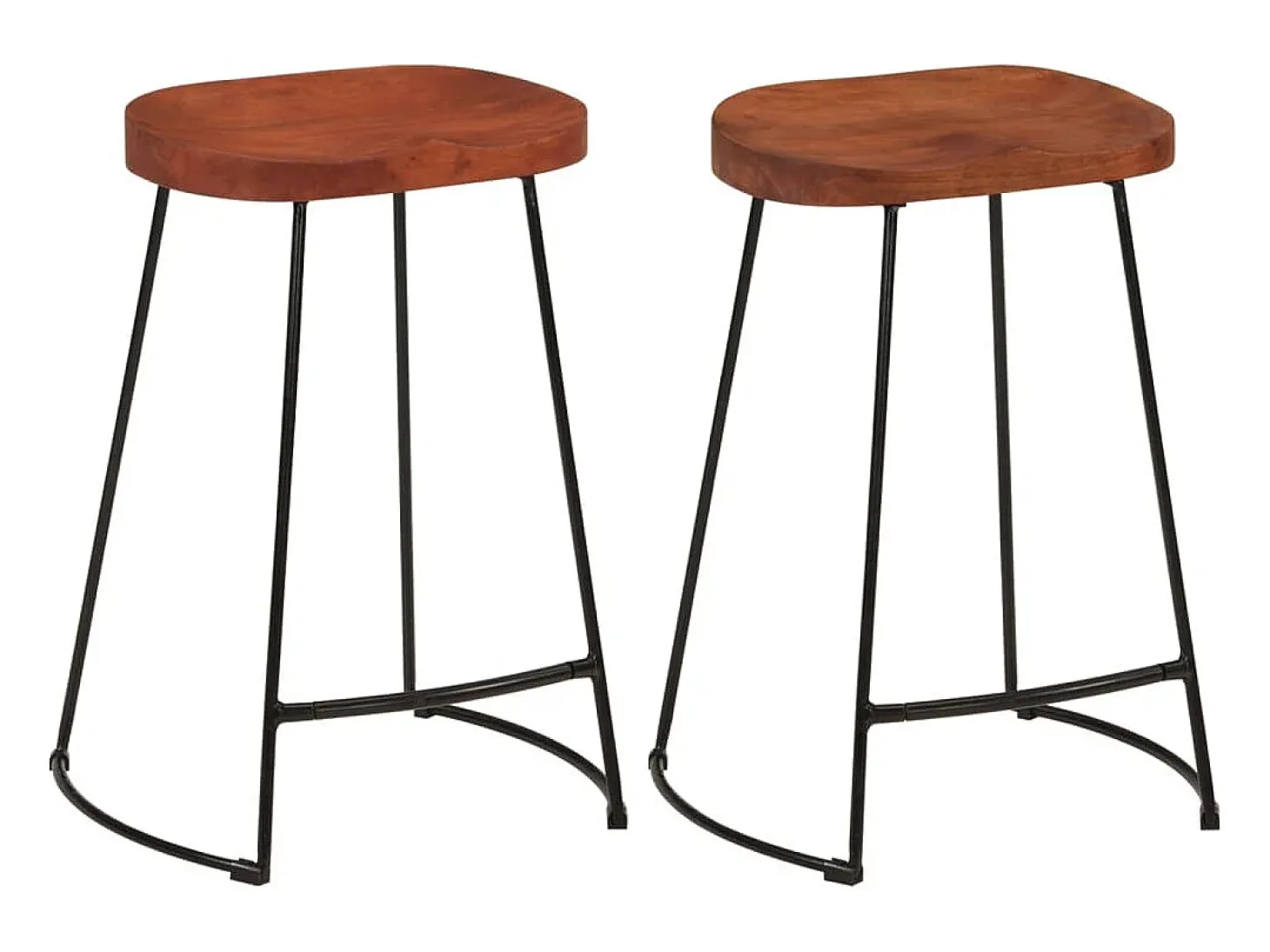 Taburetes de bar Gavin 2 uds madera mango maciza 45x40x63 cm