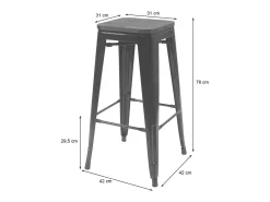 Taburetes de bar MCW-A73 (juego de 4), rojo