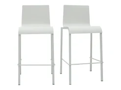 Taburetes de bar modenros apilables blancos A65 cm (lote de 2) KUPA