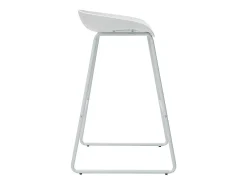 Taburetes de bar modernos blancos con patas en metal (lote de 2) PEBBLE