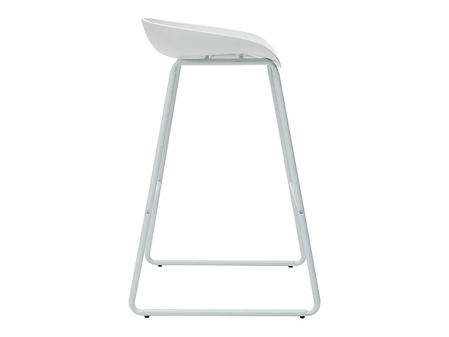 Taburetes de bar modernos blancos con patas en metal (lote de 2) PEBBLE