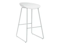 Taburetes de bar modernos blancos con patas en metal (lote de 2) PEBBLE