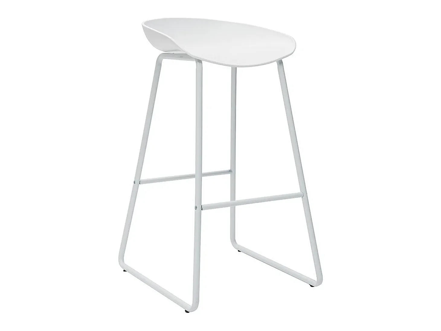 Taburetes de bar modernos blancos con patas en metal (lote de 2) PEBBLE
