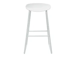 Taburetes de bar modernos blancos con patas en metal (lote de 2) PEBBLE