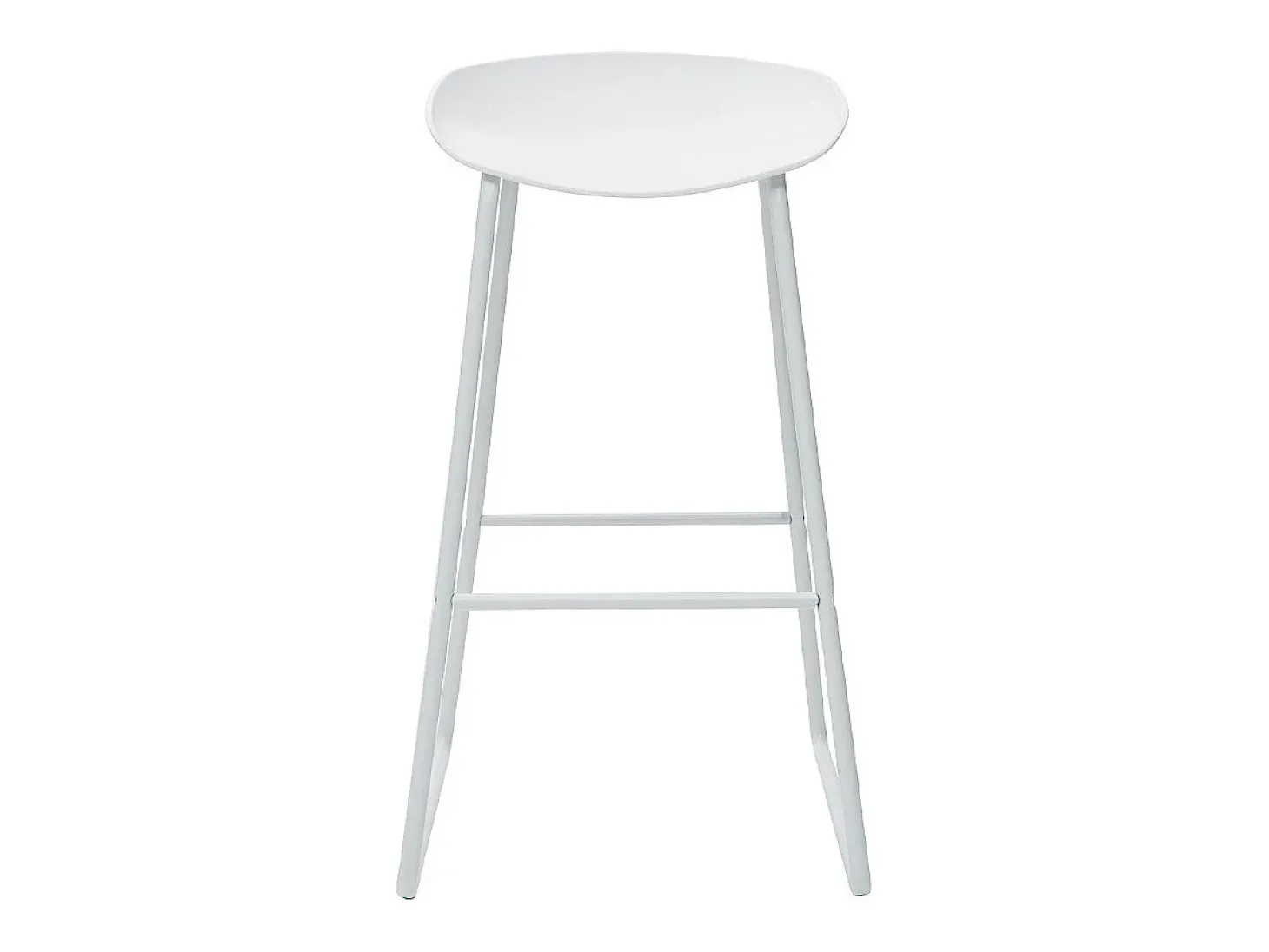 Taburetes de bar modernos blancos con patas en metal (lote de 2) PEBBLE