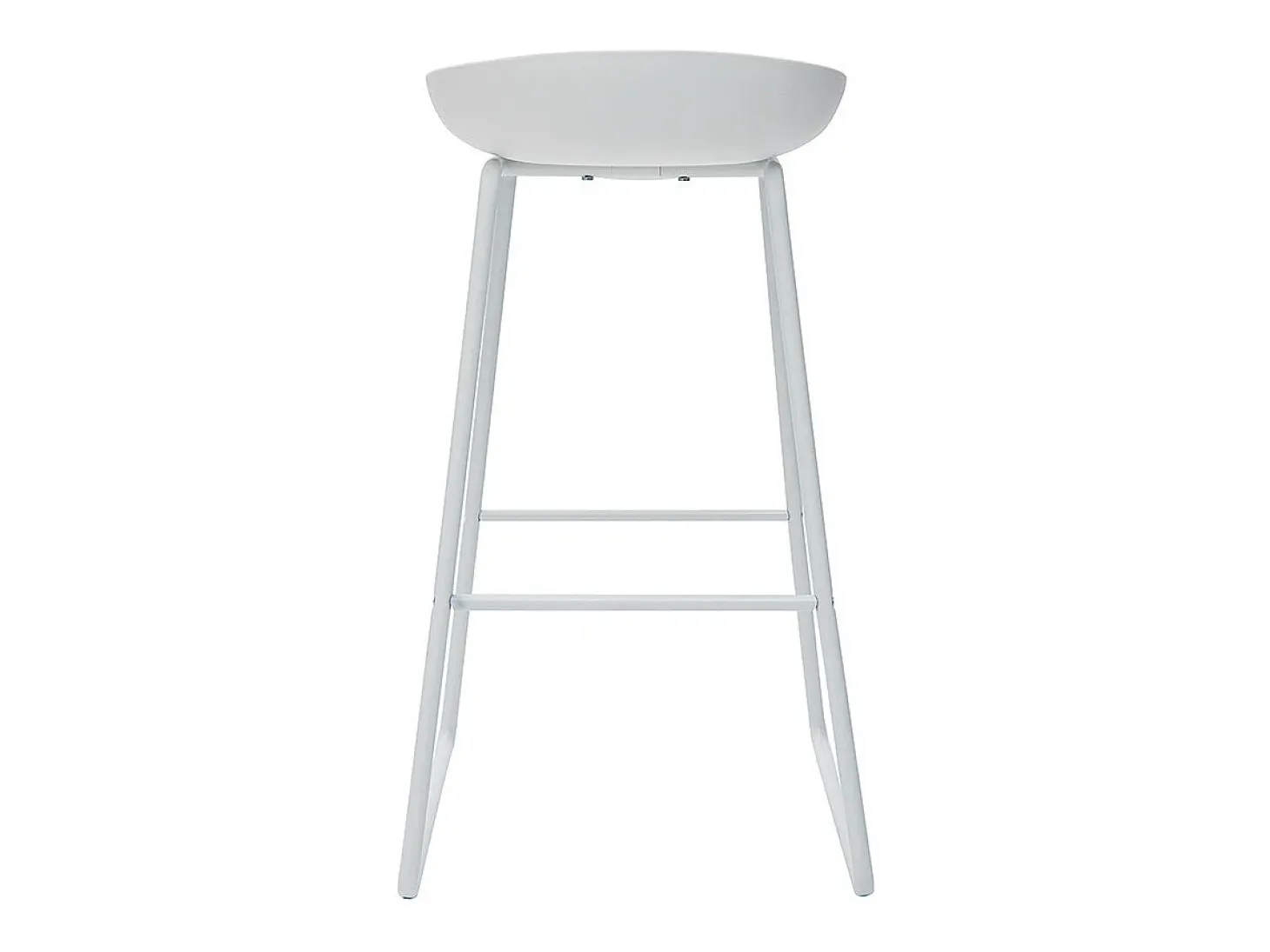 Taburetes de bar modernos blancos con patas en metal (lote de 2) PEBBLE