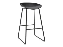 Taburetes de bar modernos negros con patas en metal (lote de 2) PEBBLE