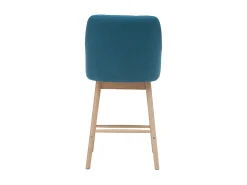 Taburetes de bar nórdicos azul petróleo y madera A65 cm (lote de 2) BALTIK