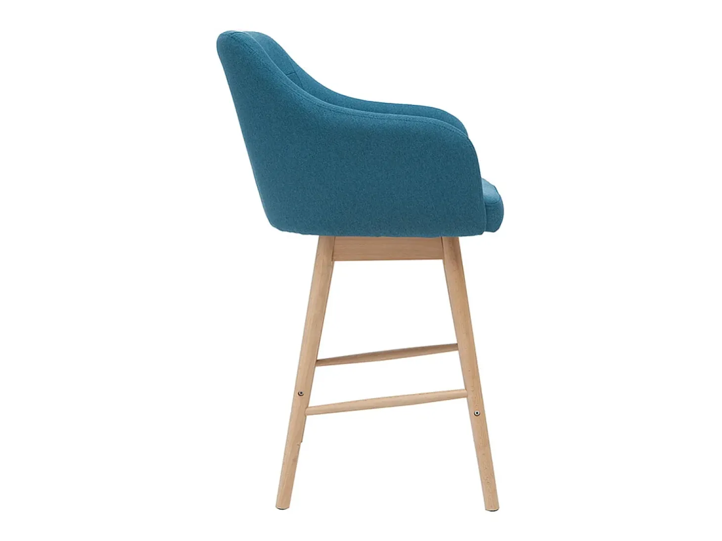 Taburetes de bar nórdicos azul petróleo y madera A65 cm (lote de 2) BALTIK