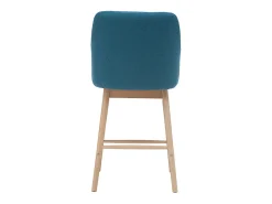 Taburetes de bar nórdicos azul petróleo y madera A65 cm (lote de 2) BALTIK