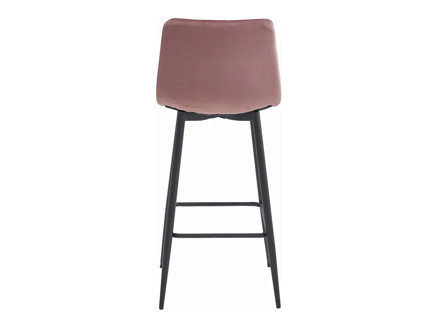 Taburetes de bar Valora TEOTO de terciopelo rosa oscuro con patas de acero negro x2