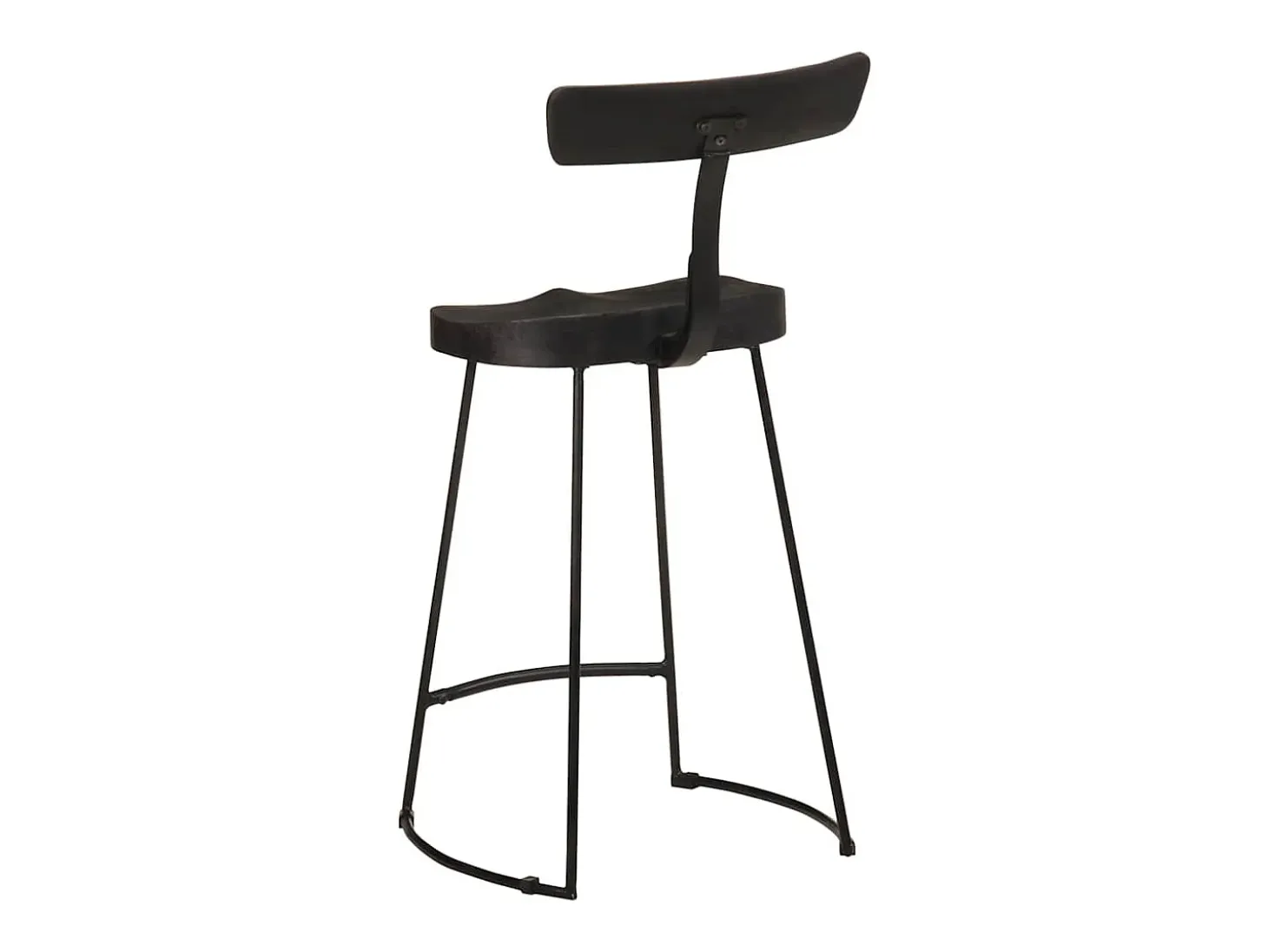 Taburetes de barra 2 uds negro 49x43x88 cm madera maciza mango