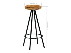 Taburetes de barra de cocina 2 unidades madera maciza de mango