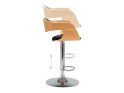 Taburetes de cocina 2 uds madera curvada cuero sintético negro