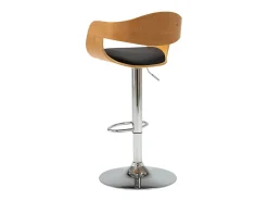 Taburetes de cocina 2 uds madera curvada cuero sintético negro