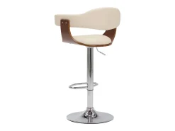 Taburetes de cocina 2 uds madera curvada cuero sintético crema