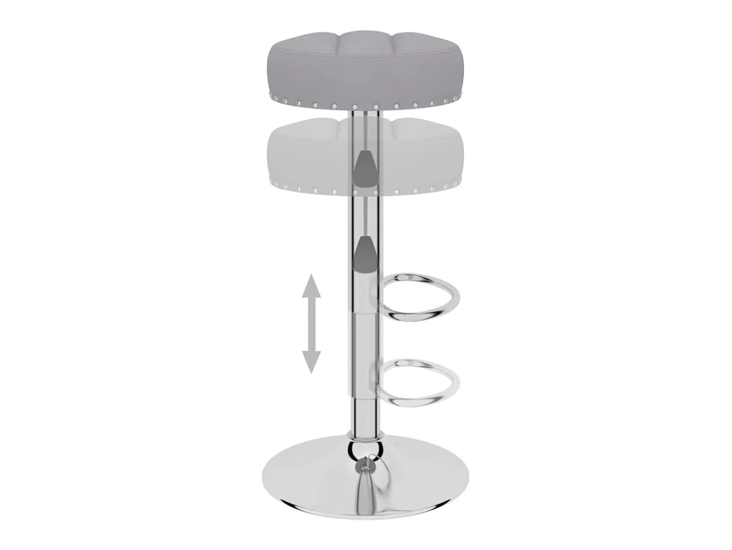 Taburetes de cocina 2 unidades tela gris