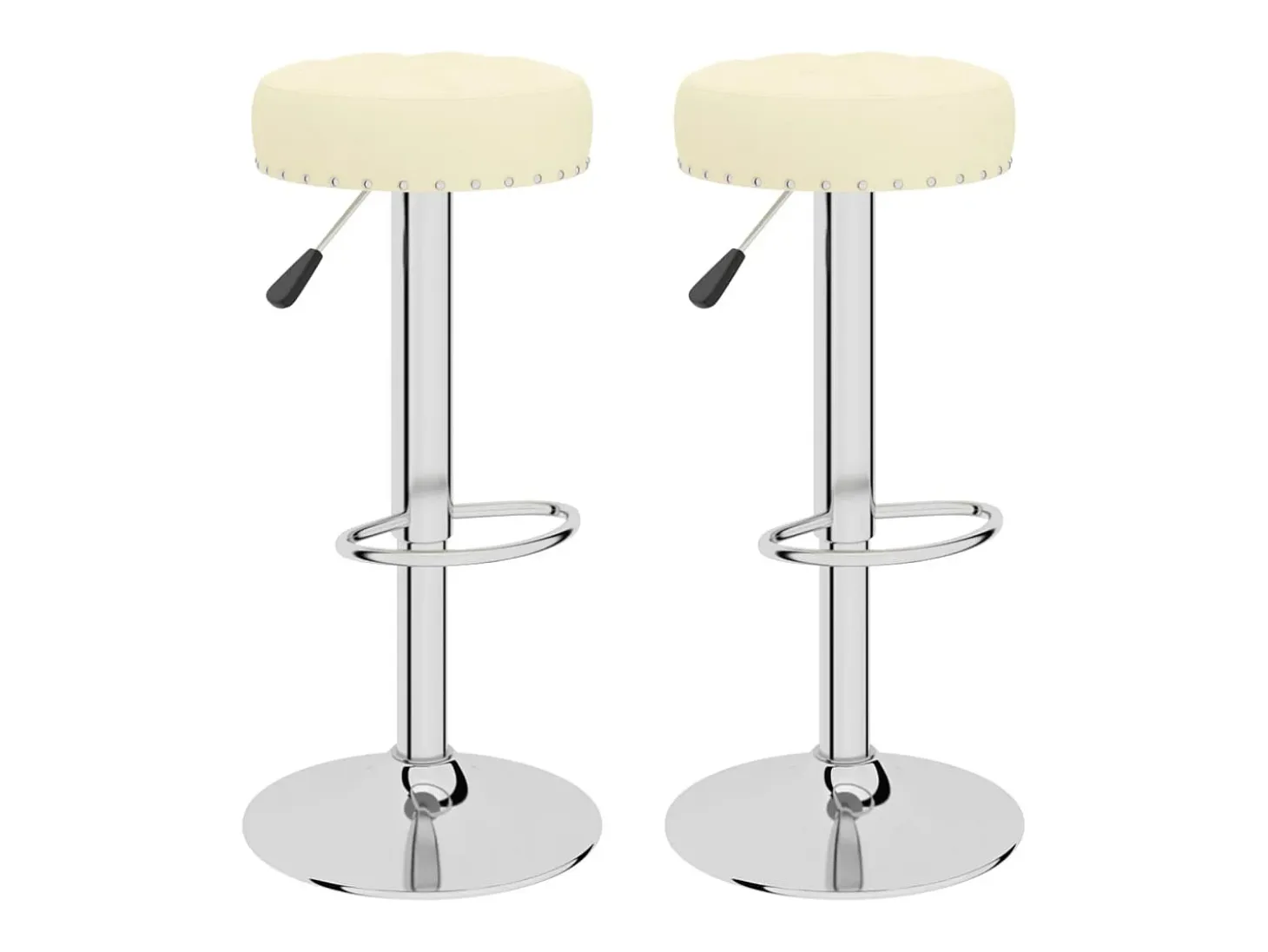 Taburetes de cocina 2 unidades tela crema