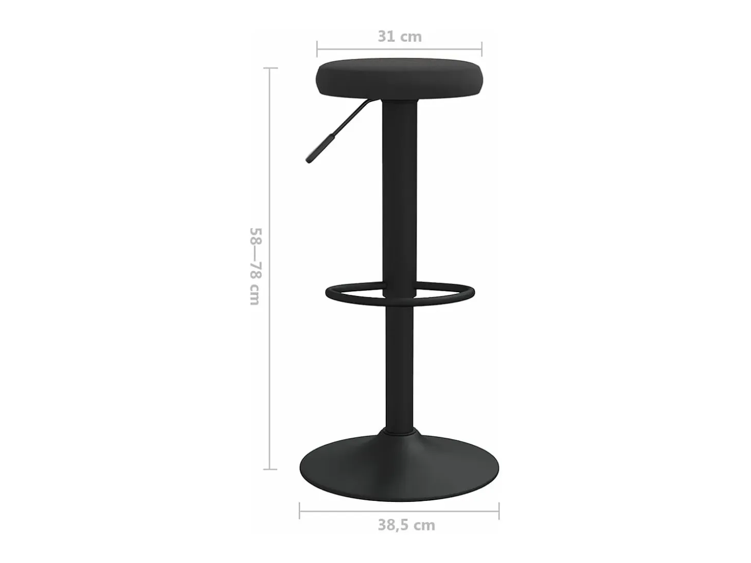 Taburetes de cocina 2 unidades terciopelo negro