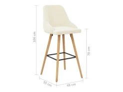 Taburetes de cocina 2 unidades terciopelo crema