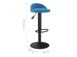 Taburetes de cocina 2 unidades terciopelo azul